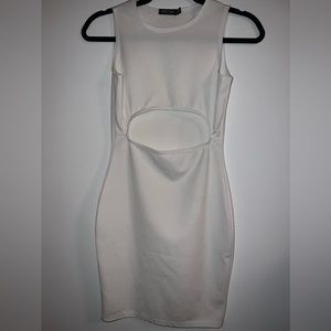 White Nasty Gal mini dress with stomach cutout